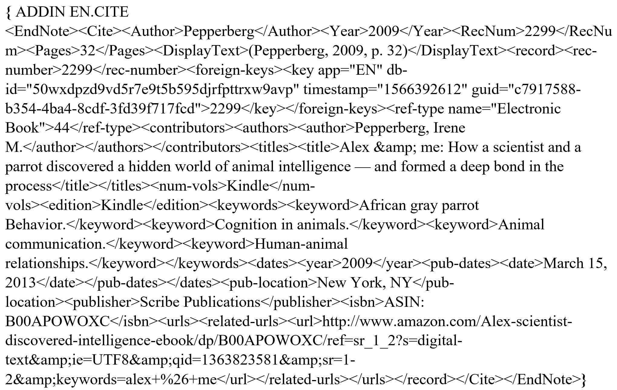 Example of field code